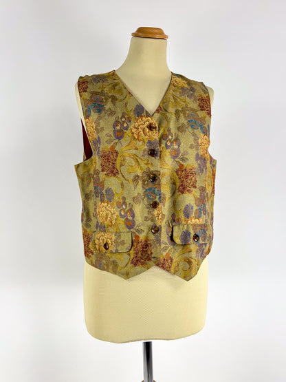 Gilet Allison jacquard floreale anni '70