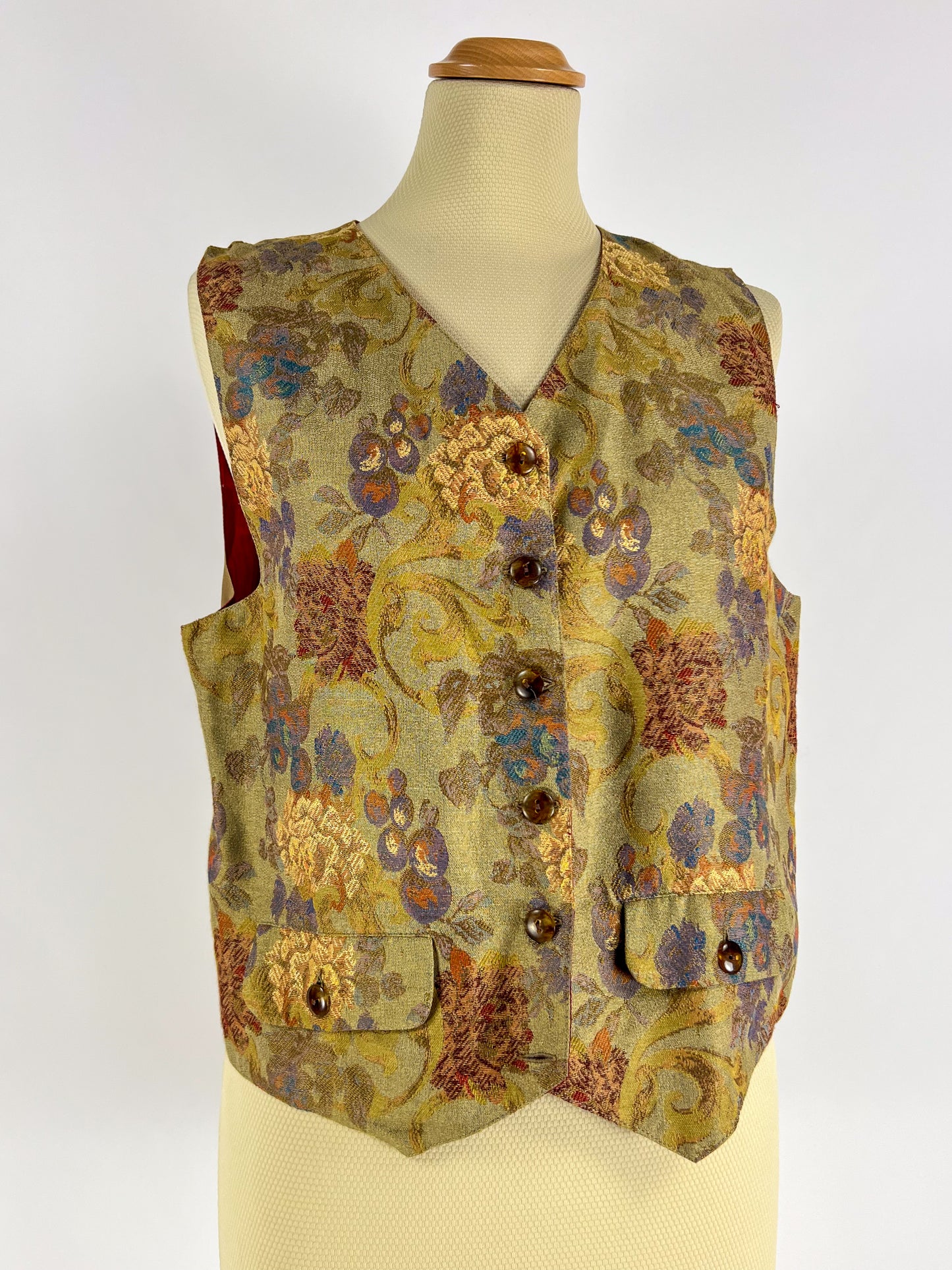 Gilet Allison jacquard floreale anni '70