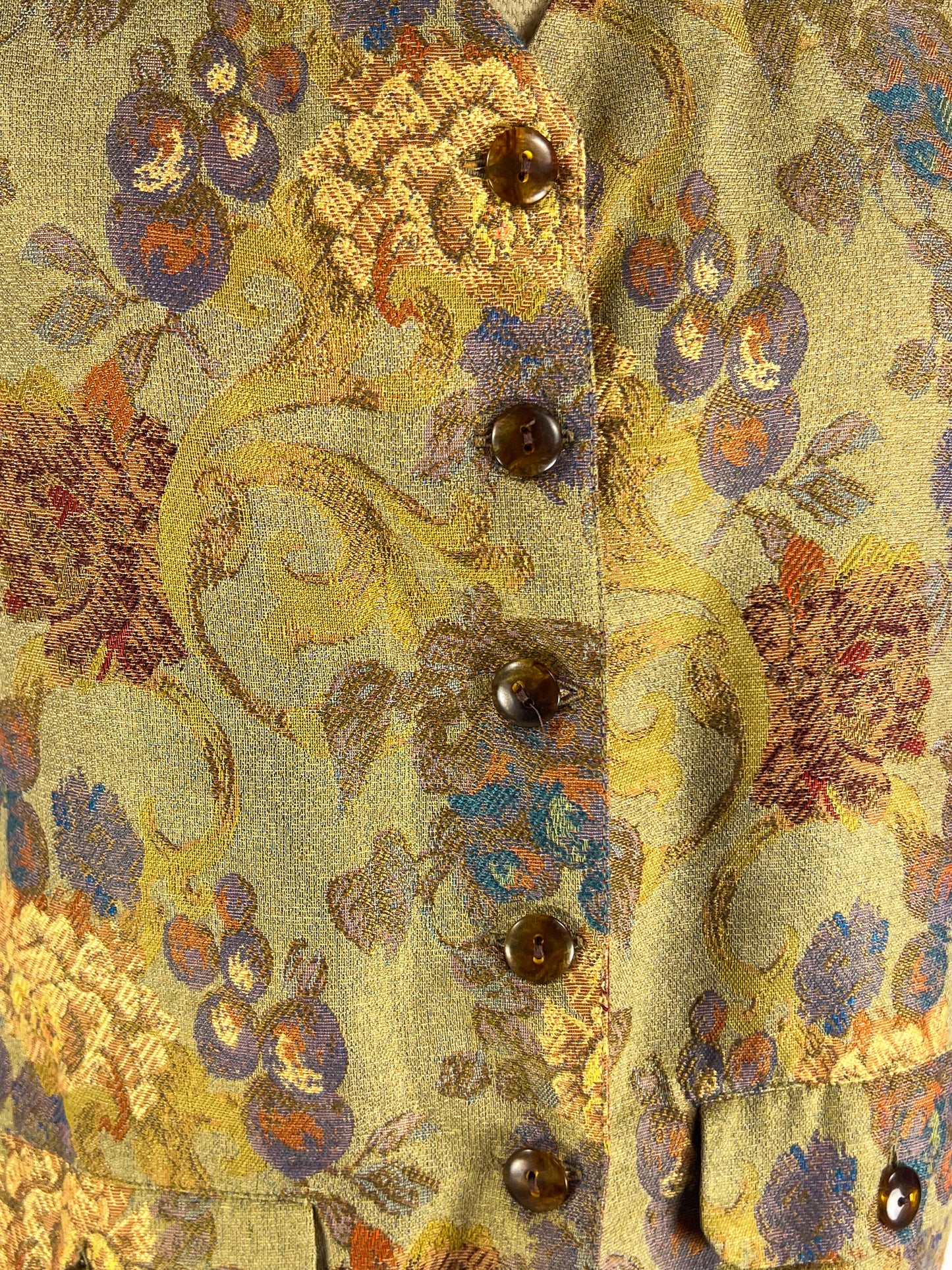 Gilet Allison jacquard floreale anni '70