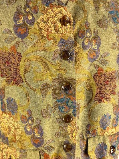 Gilet Allison jacquard floreale anni '70