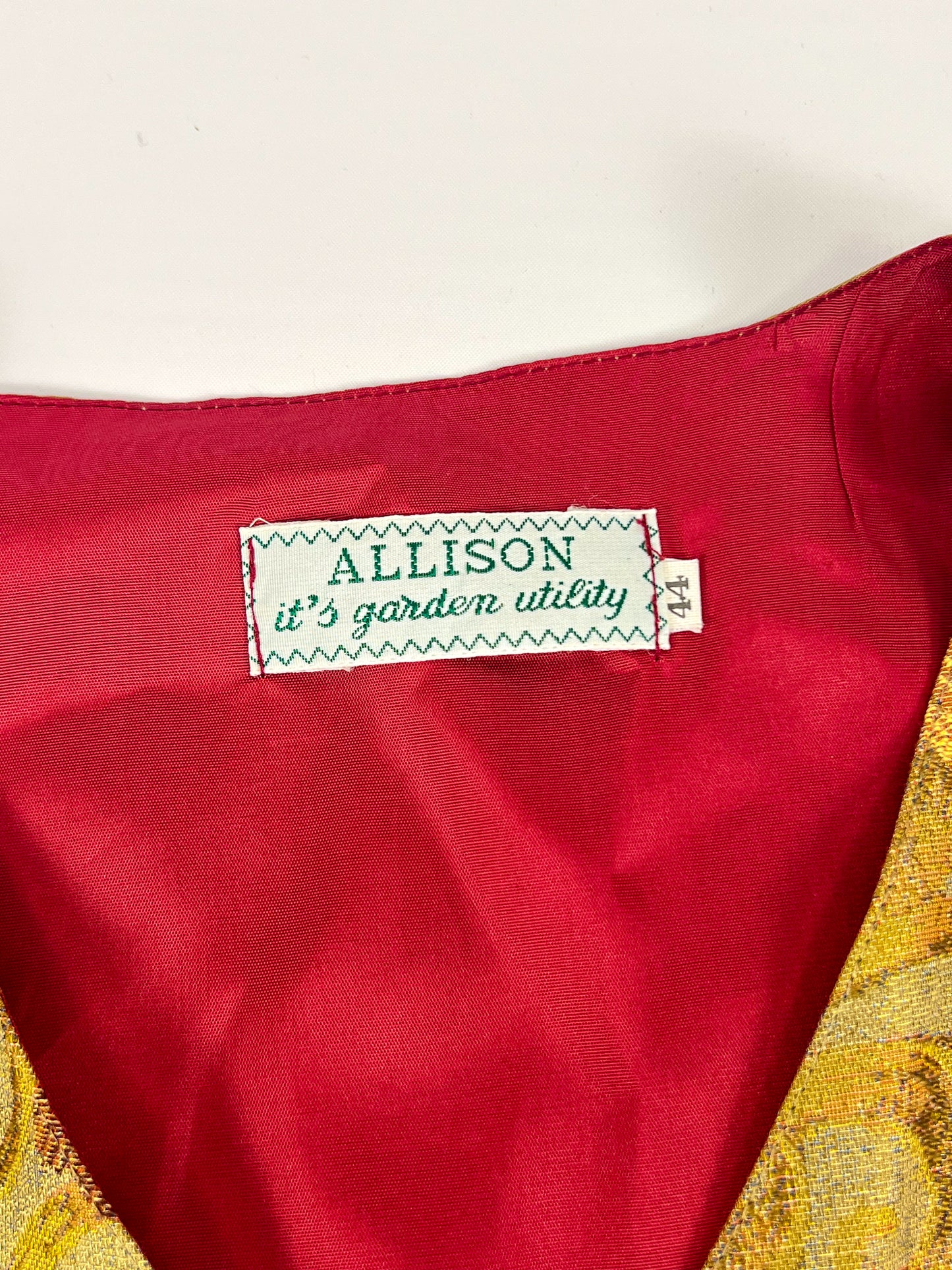 Gilet Allison jacquard floreale anni '70