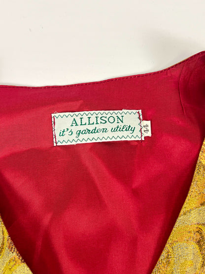 Gilet Allison jacquard floreale anni '70