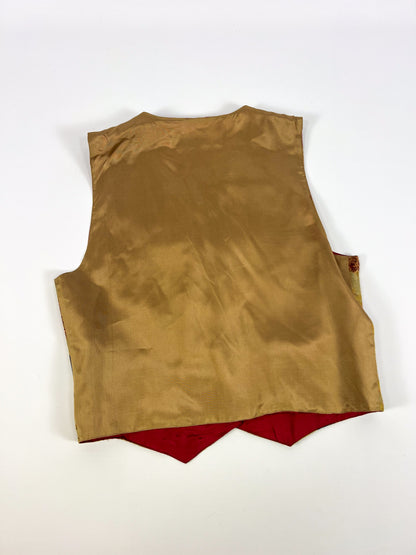 Gilet Allison jacquard floreale anni '70