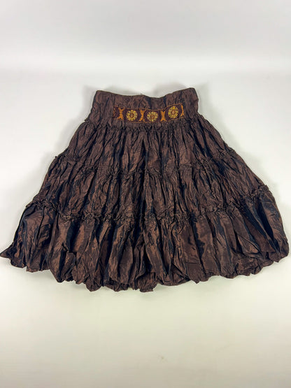 Gonna Vanilla Pop Y2K in taffetà arricciato