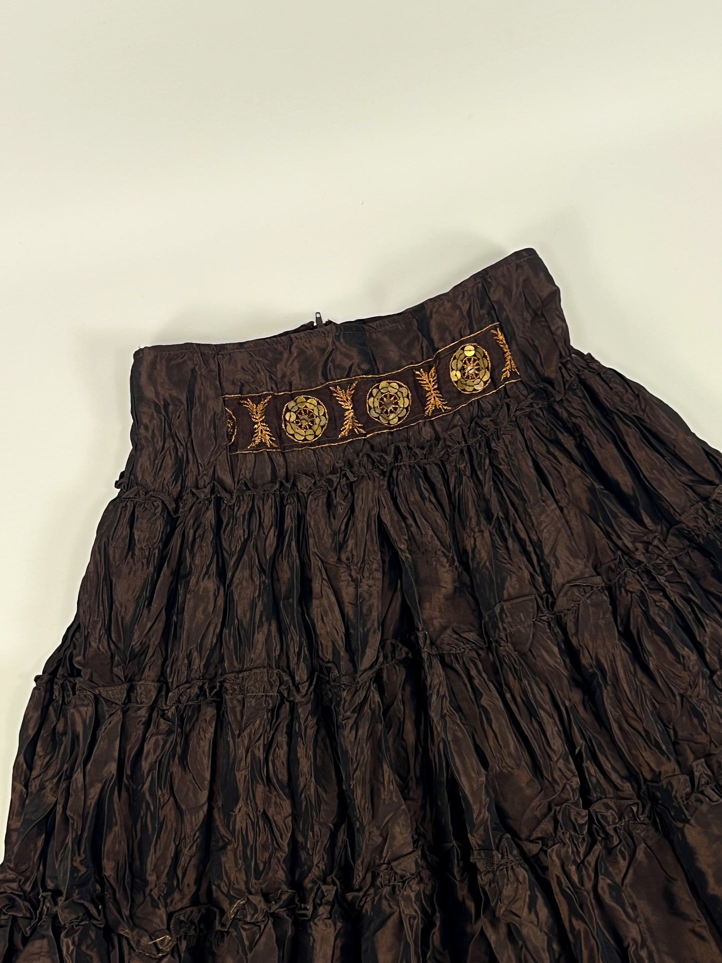 Gonna Vanilla Pop Y2K in taffetà arricciato