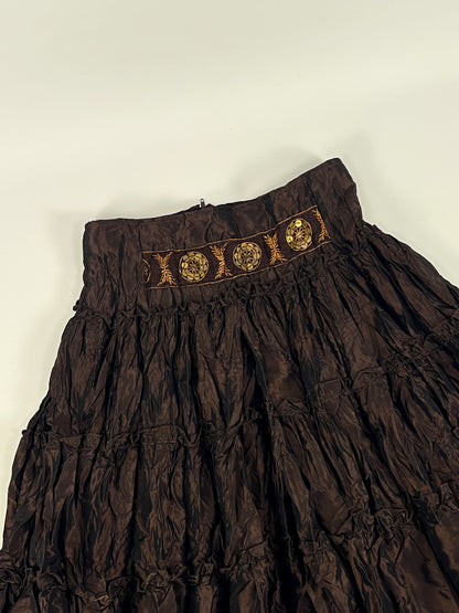 Gonna Vanilla Pop Y2K in taffetà arricciato