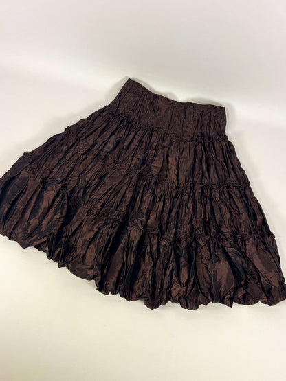 Gonna Vanilla Pop Y2K in taffetà arricciato