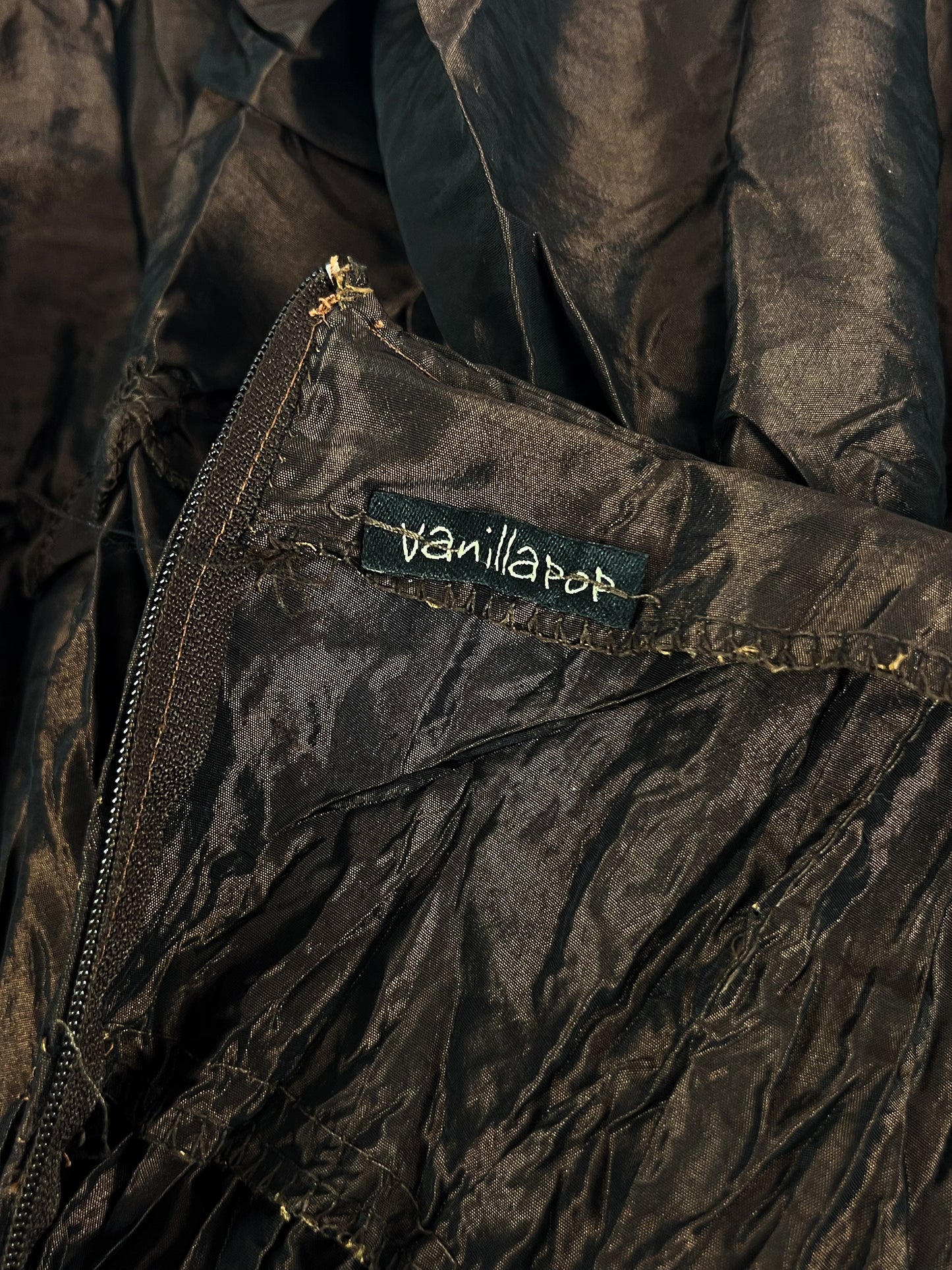 Gonna Vanilla Pop Y2K in taffetà arricciato