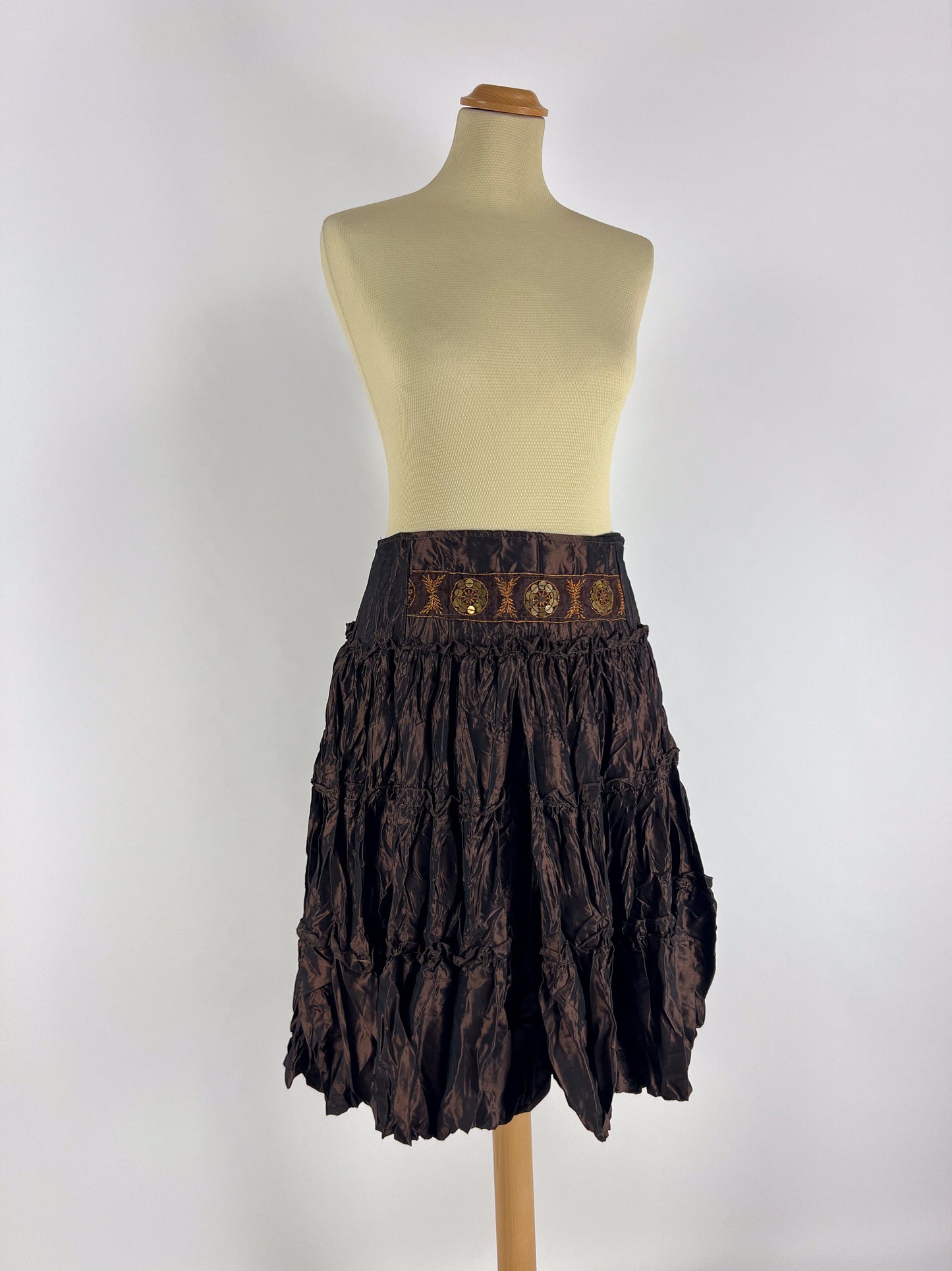 Gonna Vanilla Pop Y2K in taffetà arricciato