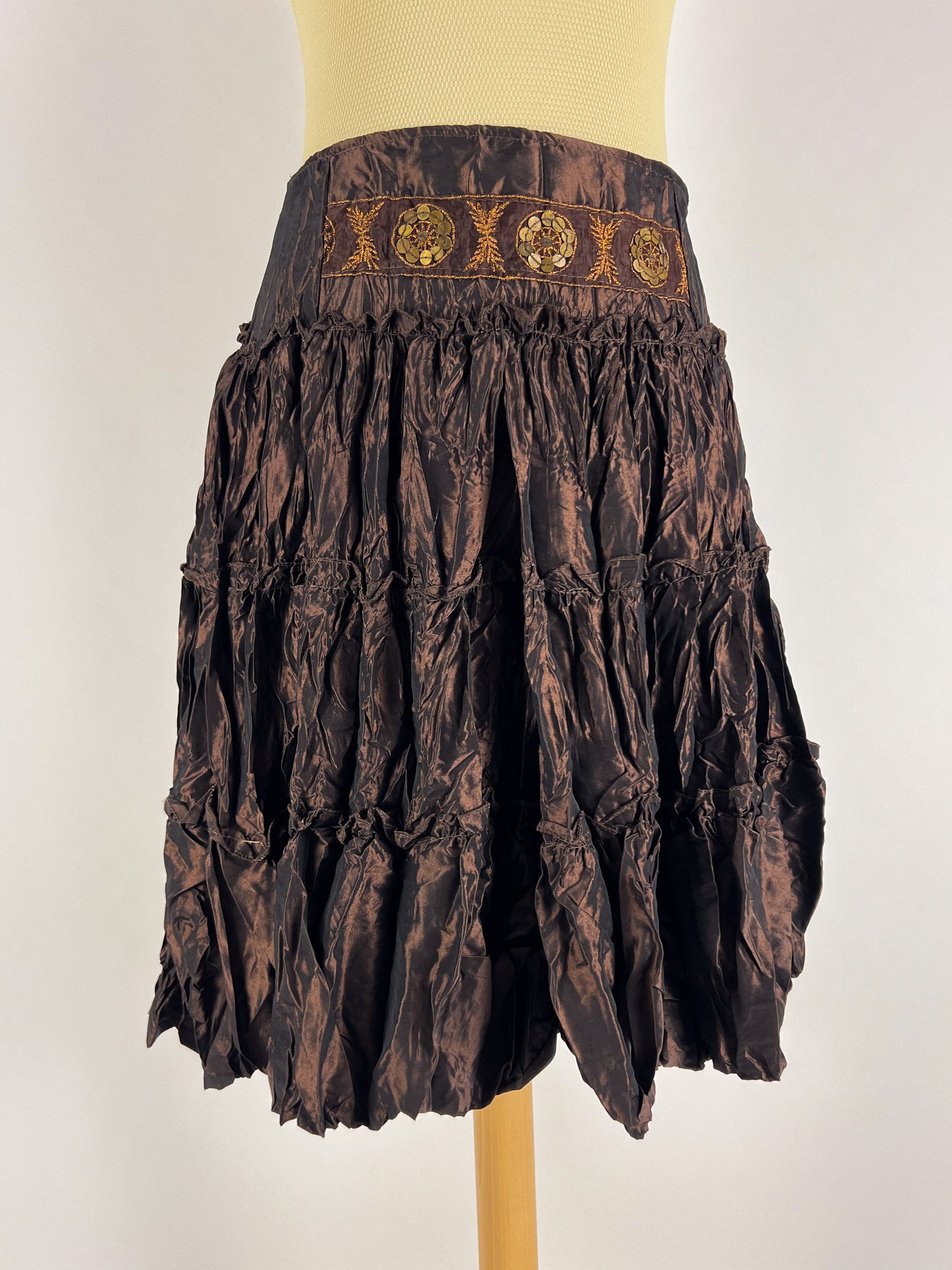 Gonna Vanilla Pop Y2K in taffetà arricciato