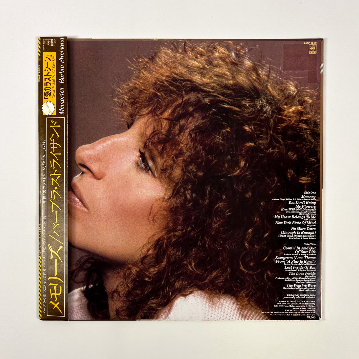 BARBRA STREISAND – Memories 1ª Edizione Giapponese - CBS/Sony 25AP-2229 1981