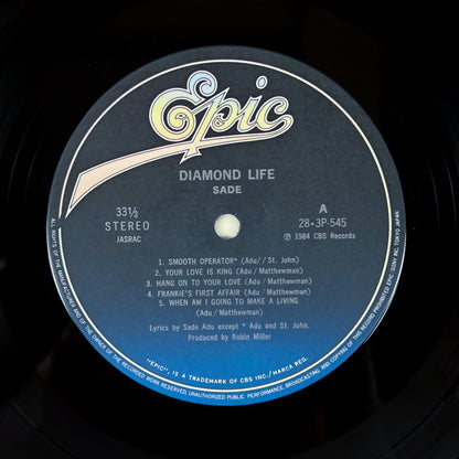SADE – Diamond Life 1ª Edizione Giapponese Giapponese - Epic/Sony 28·3P-545 1984 SHRINK