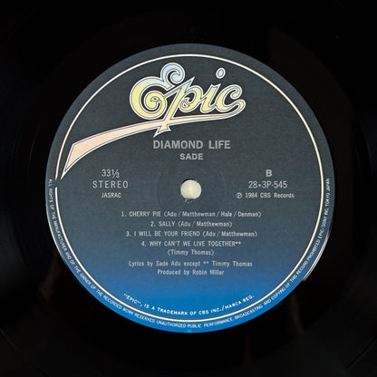 SADE – Diamond Life 1ª Edizione Giapponese Giapponese - Epic/Sony 28·3P-545 1984 SHRINK