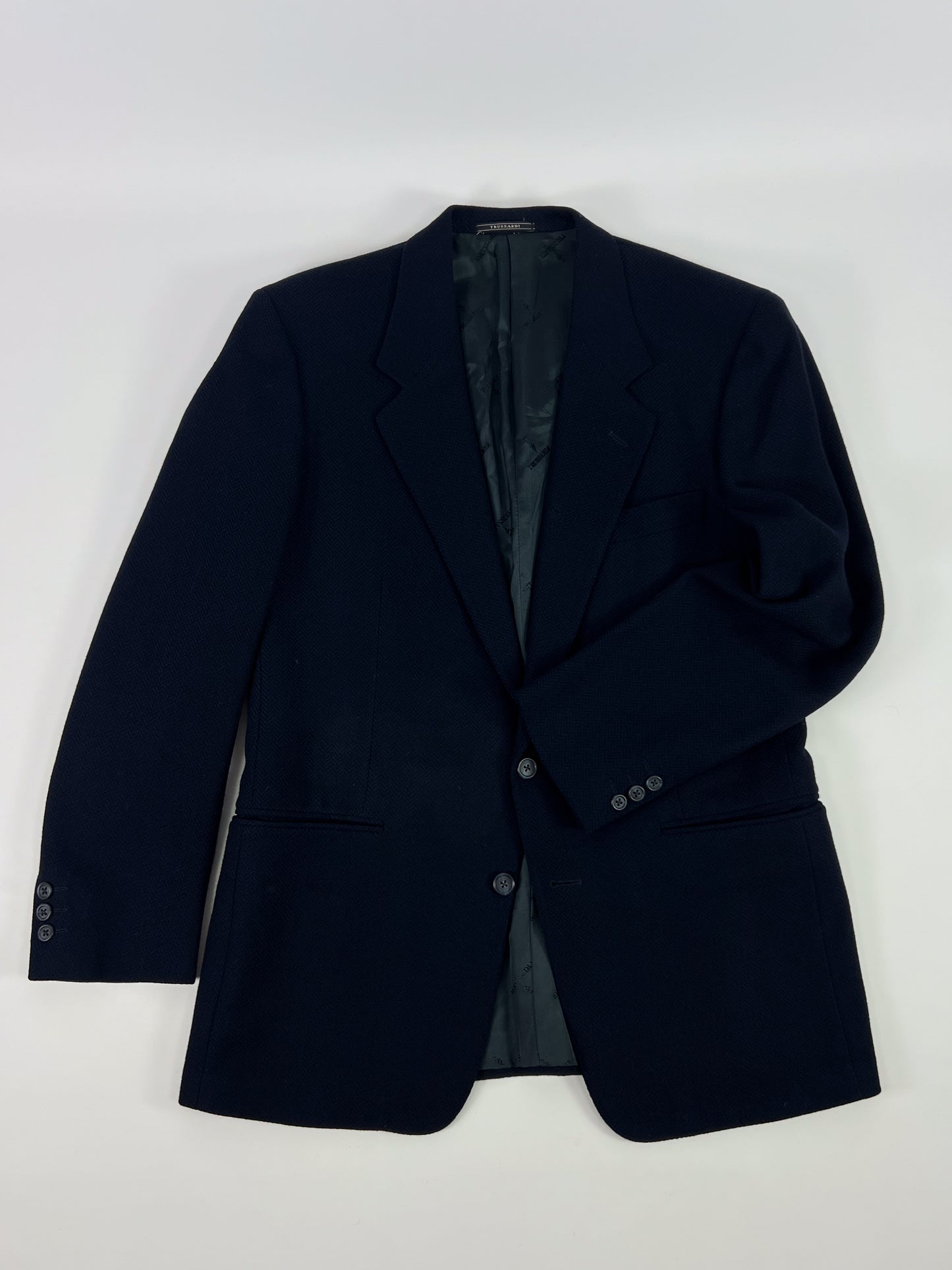 Giacca Trussardi Herringbone in Lana Extra Fine 100s