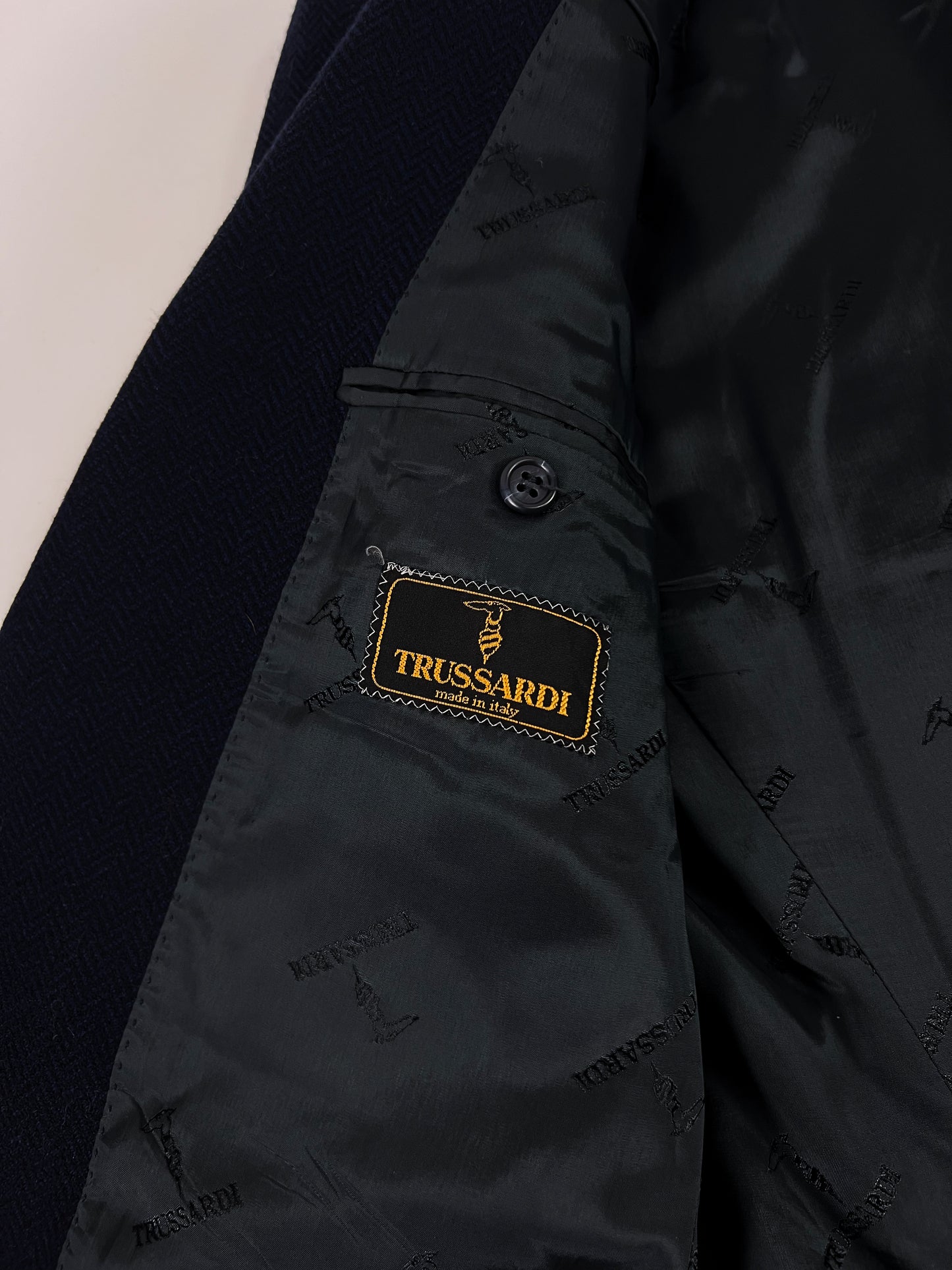 Giacca Trussardi Herringbone in Lana Extra Fine 100s