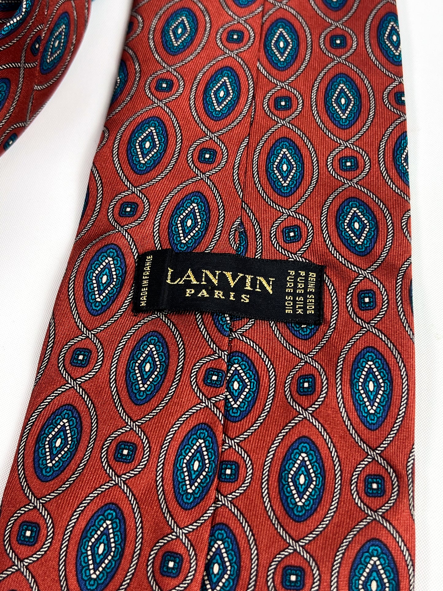 Cravatta vintage Lanvin geometrica