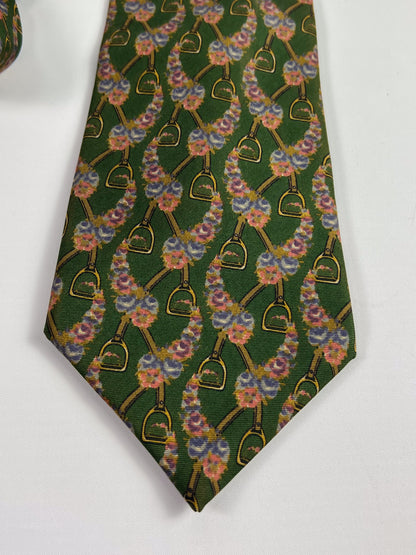 Cravatta vintage Lanvin motivo Equestre