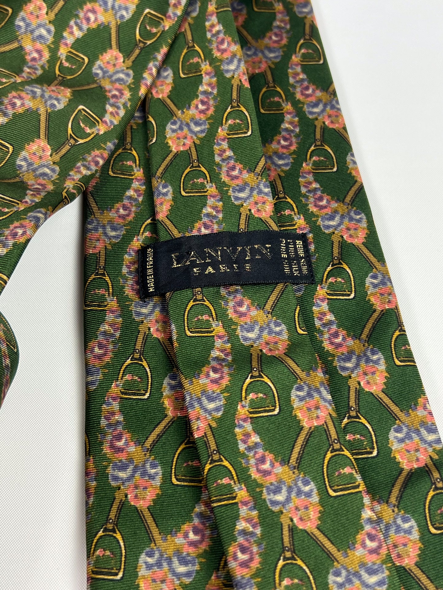 Cravatta vintage Lanvin motivo Equestre