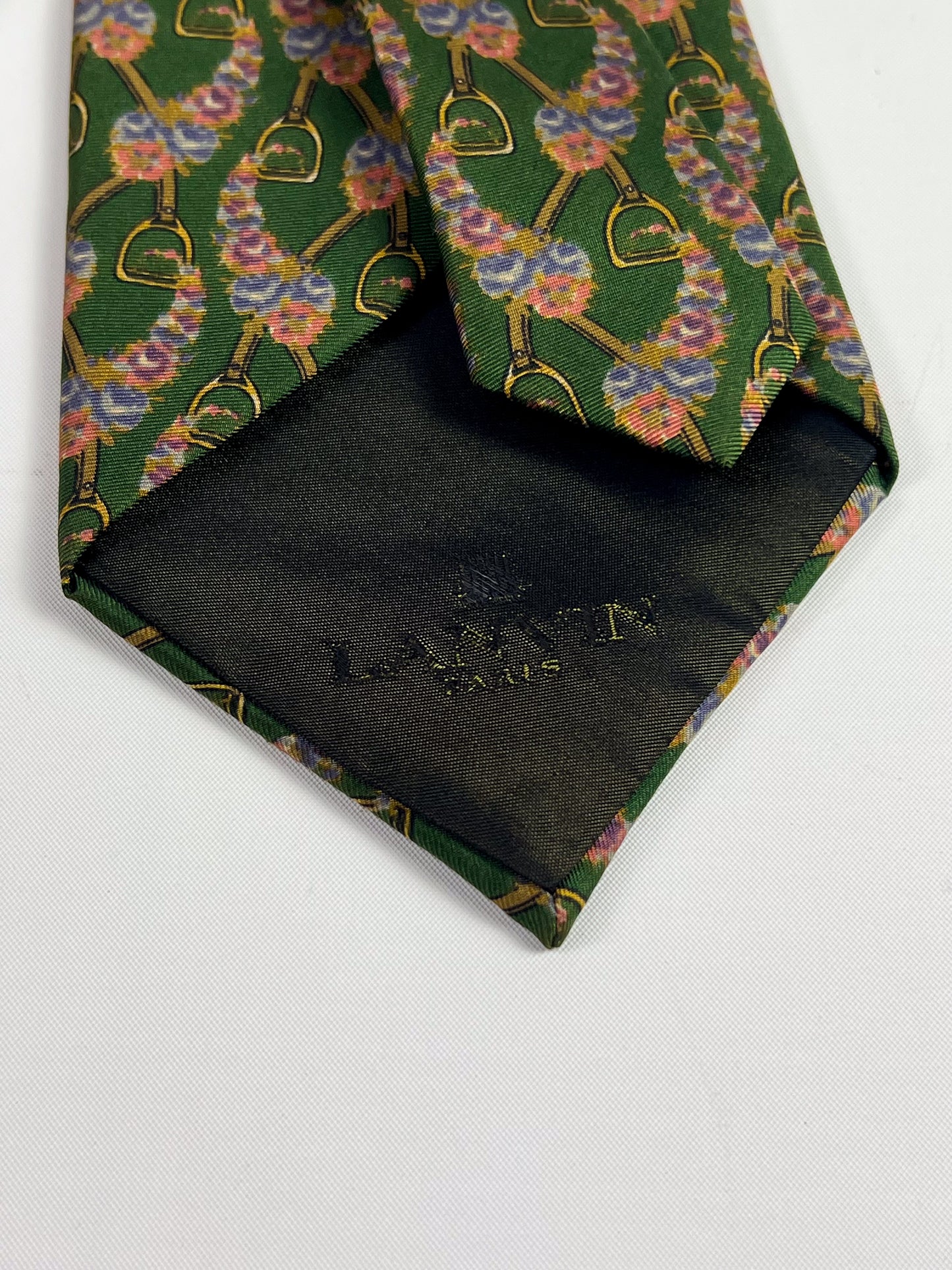 Cravatta vintage Lanvin motivo Equestre
