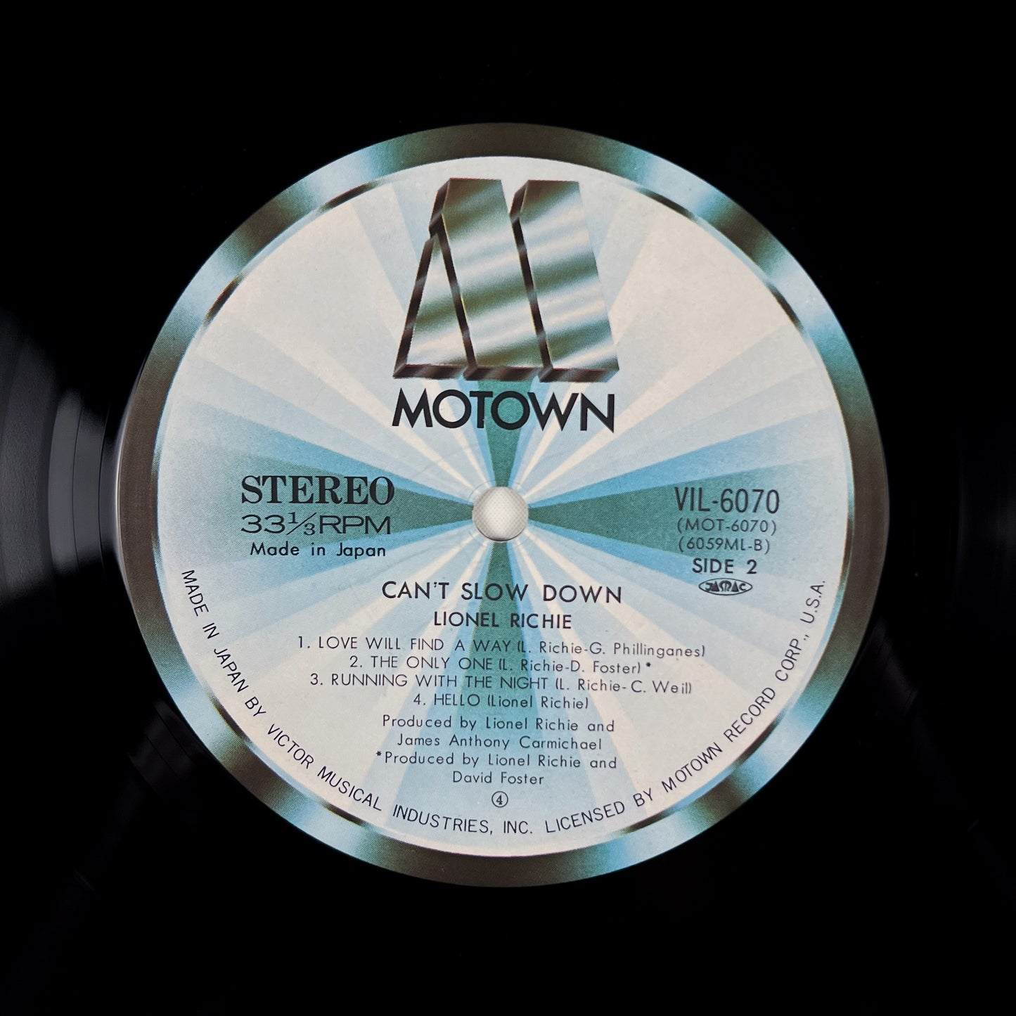 LIONEL RICHIE – Can’t Slow Down Prima Stampa Giapponese VIL-6070 1983 OBI
