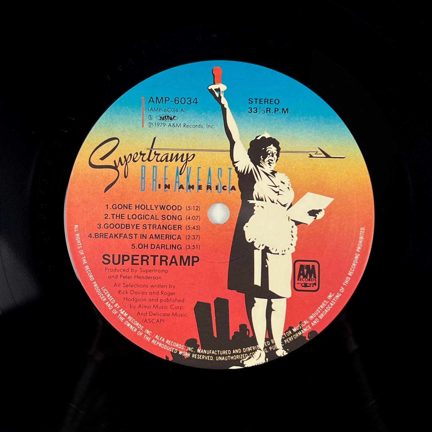 SUPERTRAMP – Breakfast In America Prima Stampa Giapponese AMP-6034 1979 OBI BIANCO