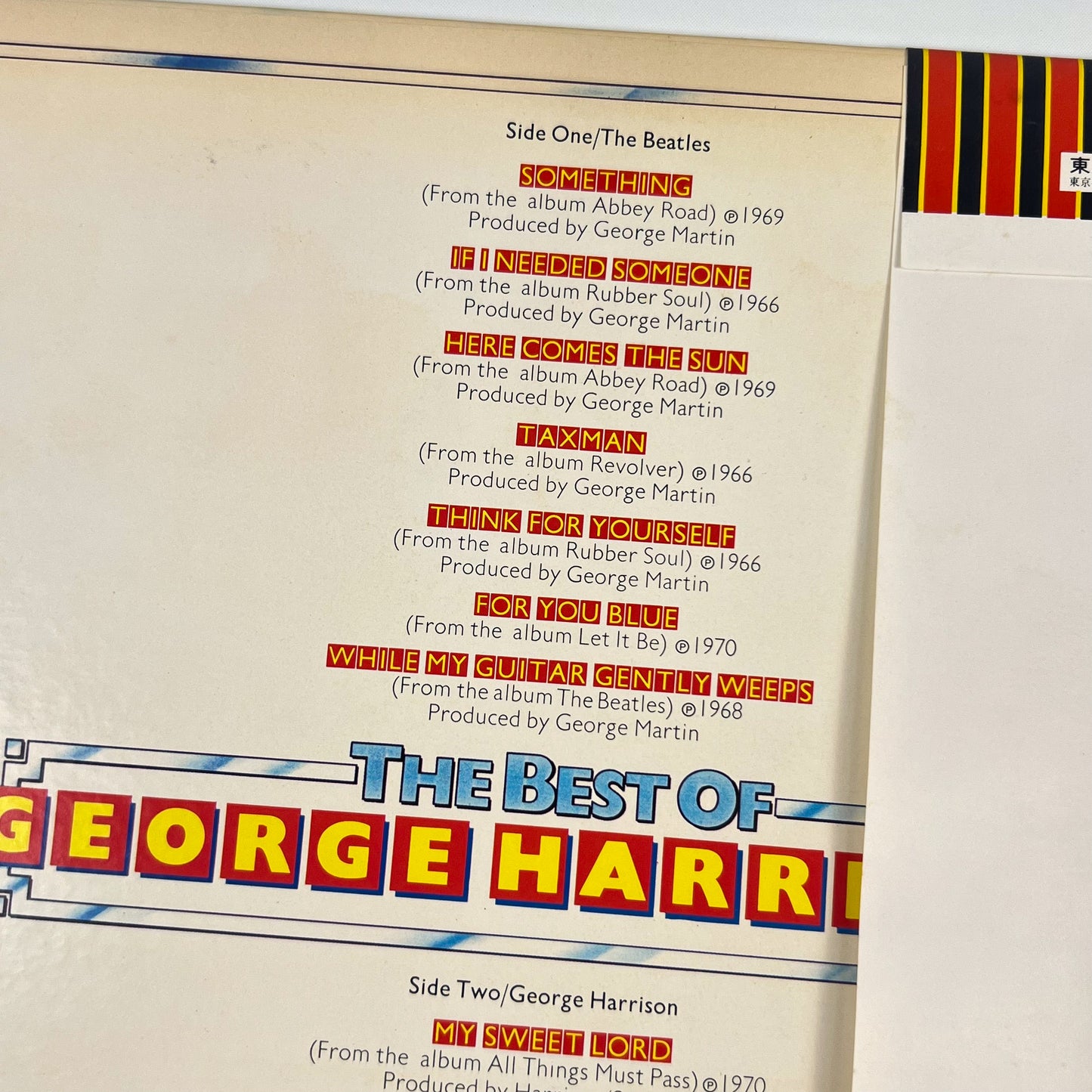 GEORGE HARRISON – The Best Of George Harrison Prima Stampa Giapponese EAS-80720 1977 OBI
