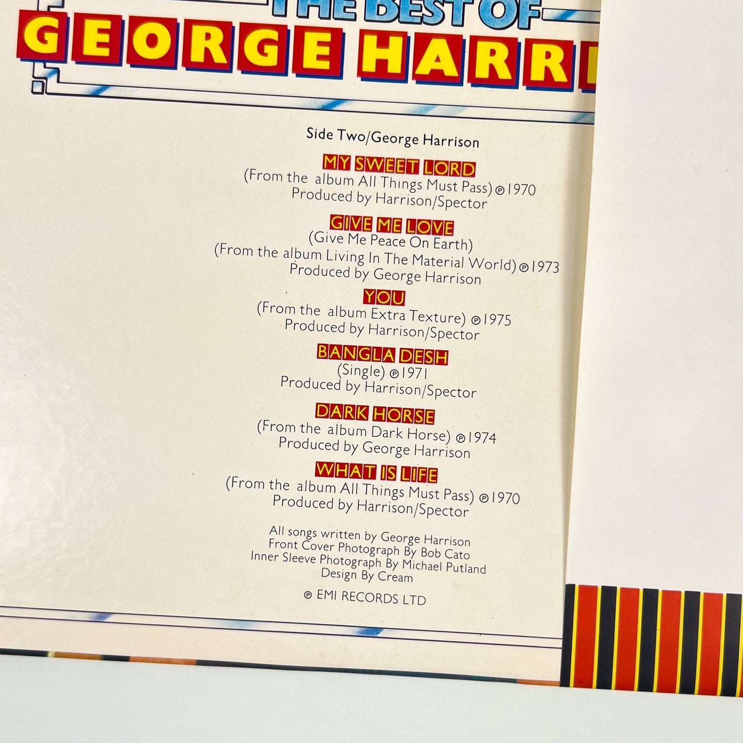 GEORGE HARRISON – The Best Of George Harrison Prima Stampa Giapponese EAS-80720 1977 OBI