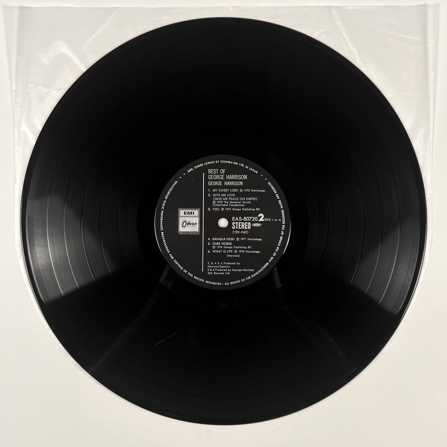GEORGE HARRISON – The Best Of George Harrison Prima Stampa Giapponese EAS-80720 1977 OBI