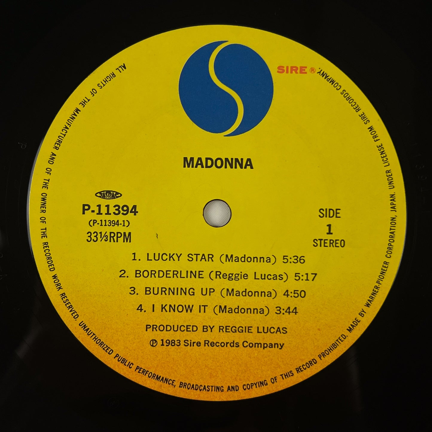 MADONNA - Burning Up (バーニング・アップ) First Japanese Pressing P-11394 1983 OBI