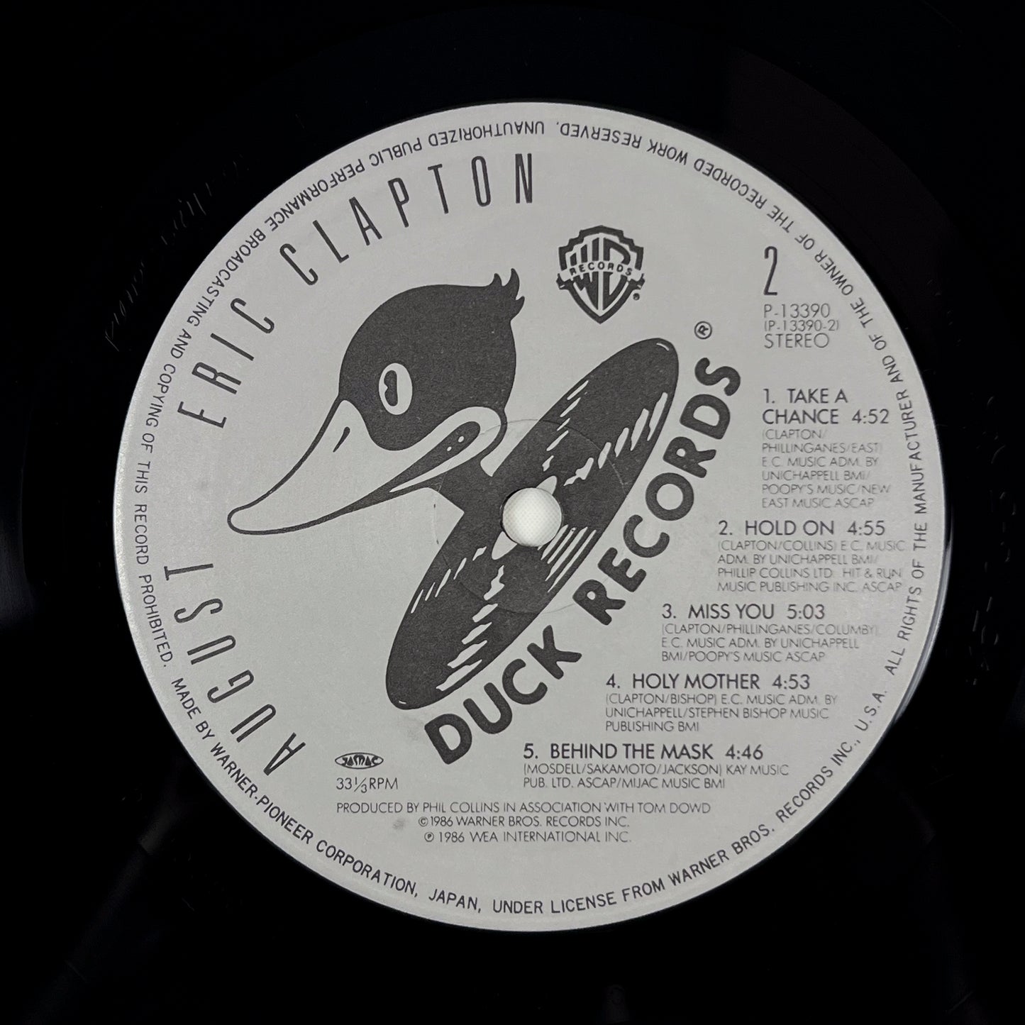 ERIC CLAPTON – August Prima Stampa Giapponese 1986 P-13390 OBI