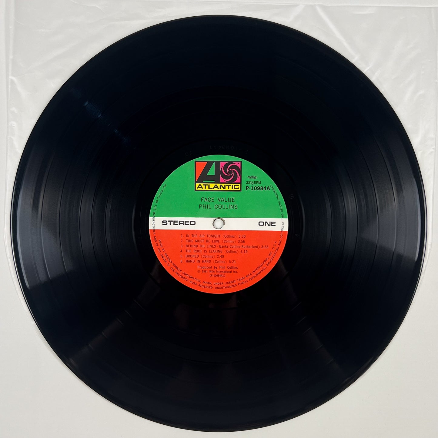 PHIL COLLINS – Face Value Prima Stampa Giapponese P-10984A 1981 OBI