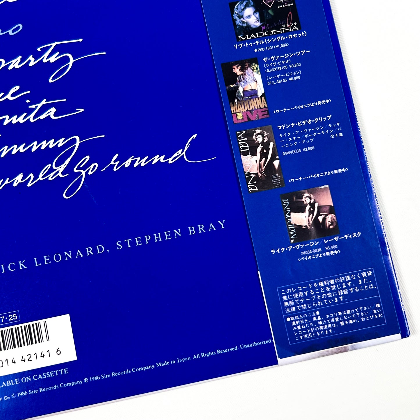 MADONNA – True Blue Prima Stampa Giapponese P-13310 1986 OBI POSTER