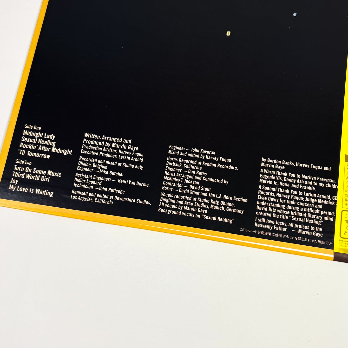 MARVIN GAYE – Midnight Love Prima Stampa Giapponese 25AP 2470 1982 OBI