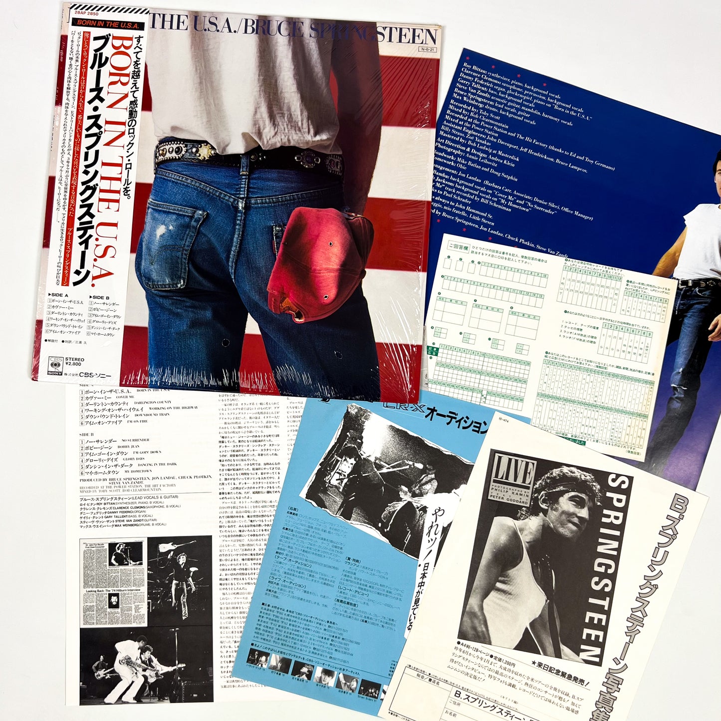 BRUCE SPRINGSTEEN – Born In The U.S.A. Prima Stampa Giapponese 28AP 2850 1984 OBI SHRINK PROMO