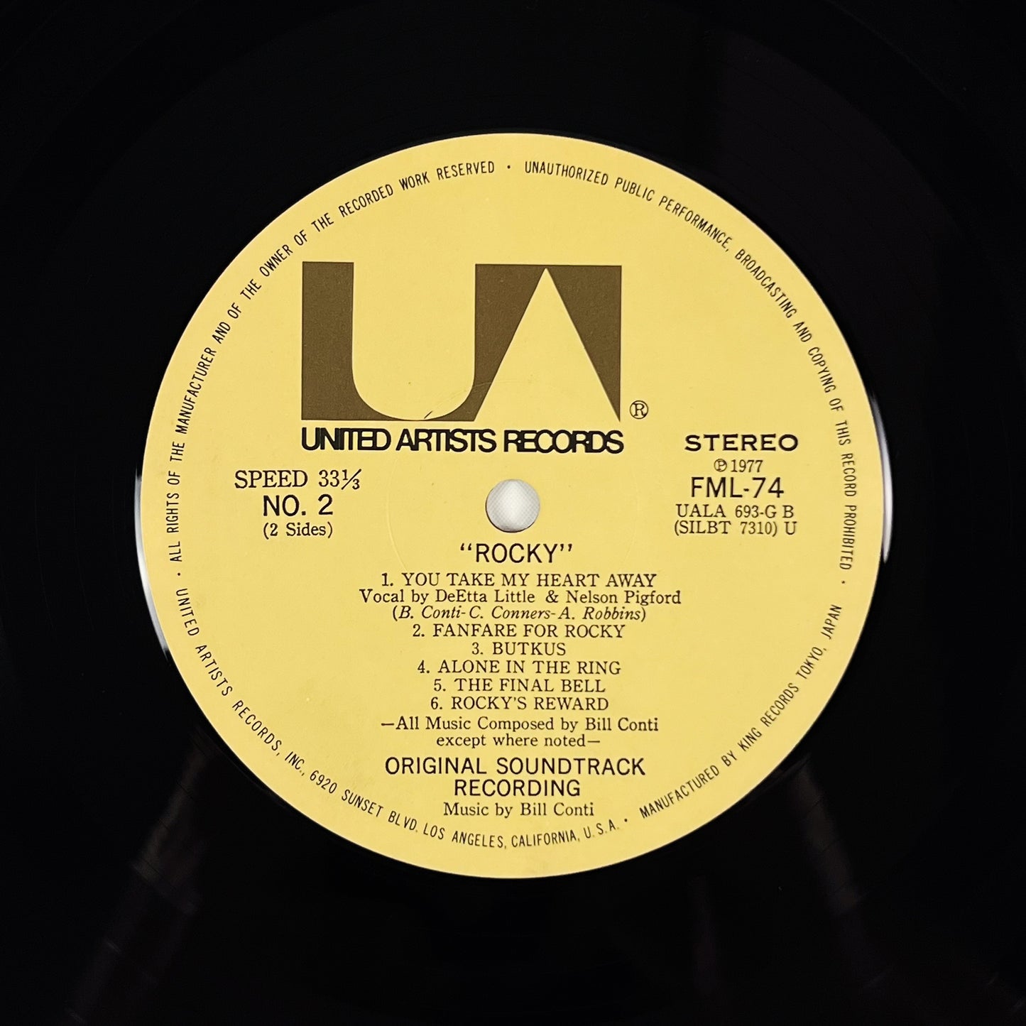 ROCKY - Original Motion Picture Score Prima Stampa Giapponese FML 74 1977 OBI